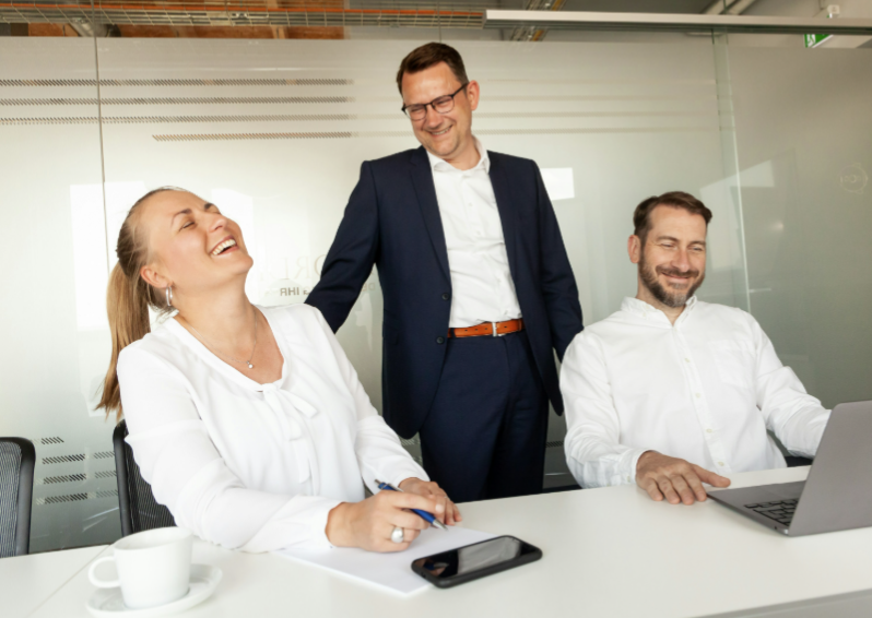Sales team in conversation